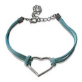 Heart Bracelet with Leather Strap